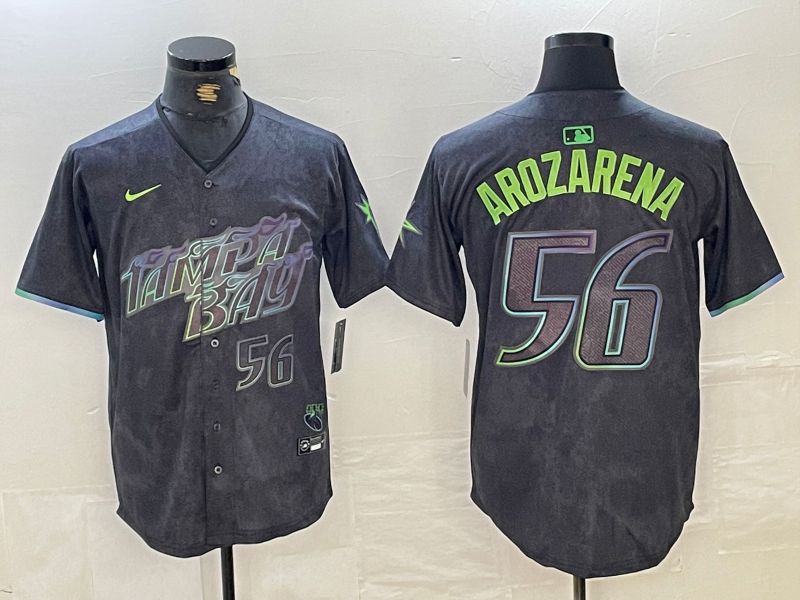 Men Tampa Bay Rays #56 Randy Arozarena Nike MLB Limited City Connect Black 2024 Jersey style 5->denver nuggets->NBA Jersey